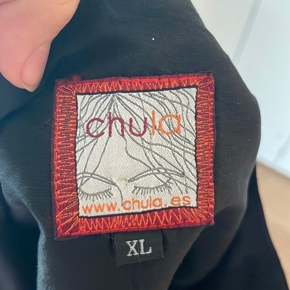 Couture 100% silk hand drawn coat 🧥 black double zipper - Picture 5 of 12